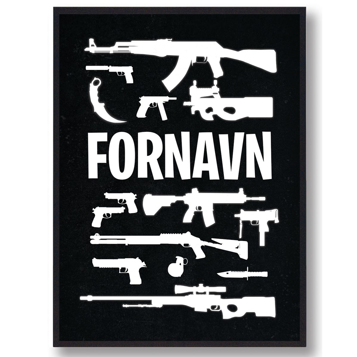 CSGOplakat med navn - sort (Størrelse: L - 50x70cm (B2))