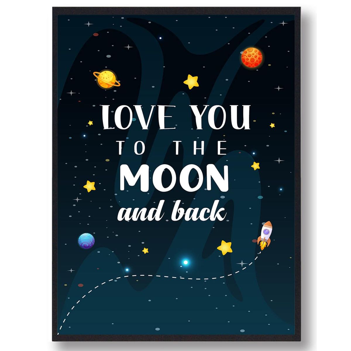 Love you to moon and back - plakat (Størrelse: L - 50x70cm (B2))