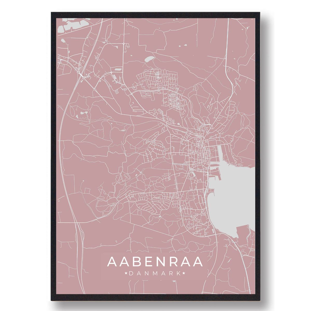 Aabenraa plakat - rosa (Størrelse: L - 50x70cm (B2))