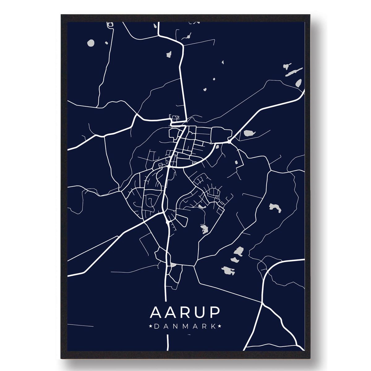 Aarup plakat - mørkeblå (Størrelse: L - 50x70cm (B2))