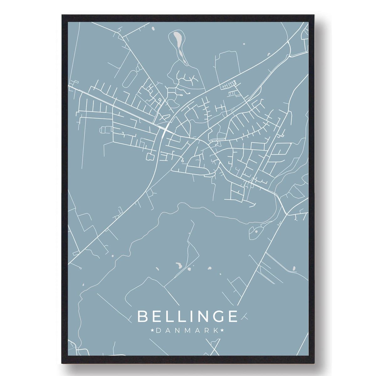 Bellinge plakat - lyseblå (Størrelse: L - 50x70cm (B2))