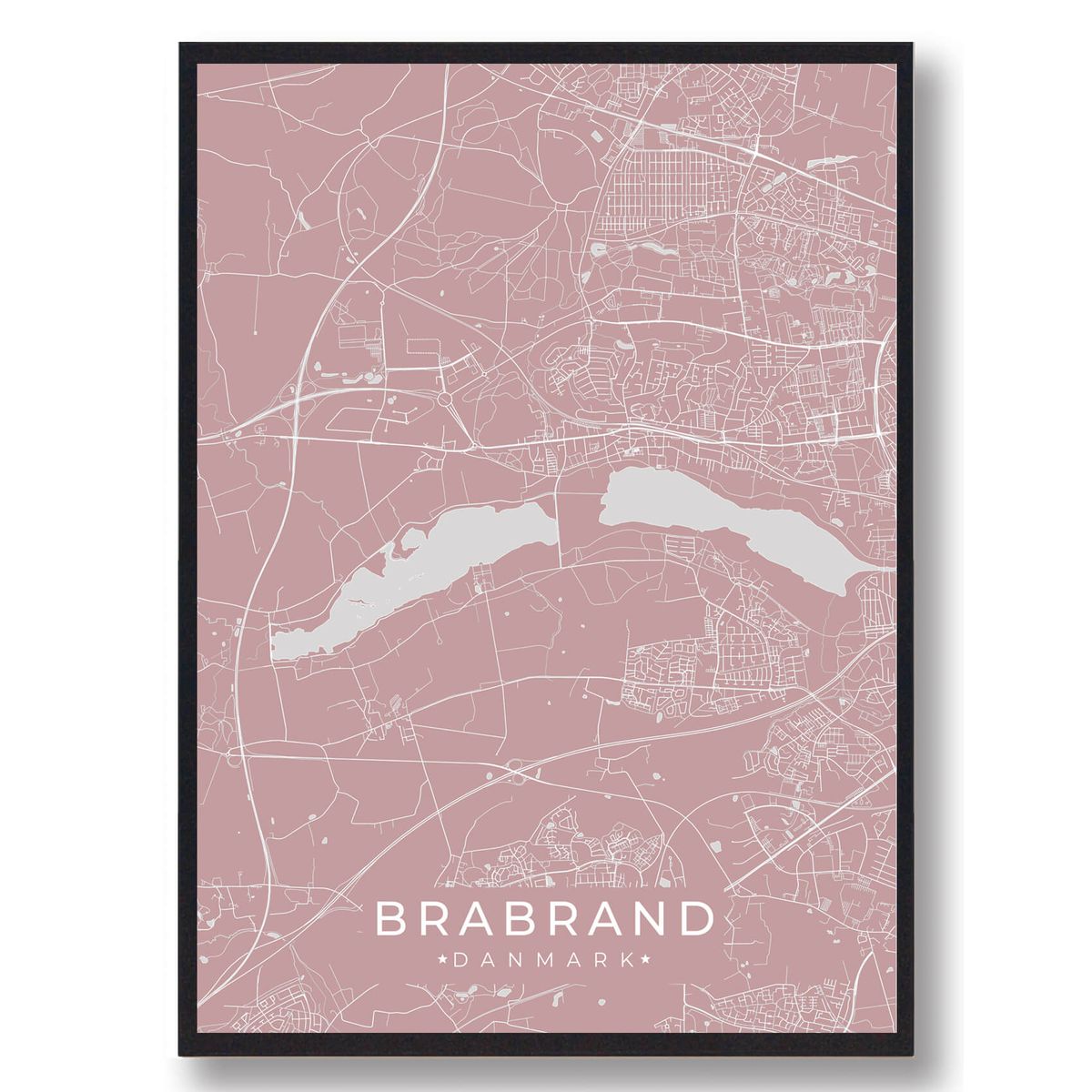 Brabrand plakat - rosa (Størrelse: L - 50x70cm (B2))