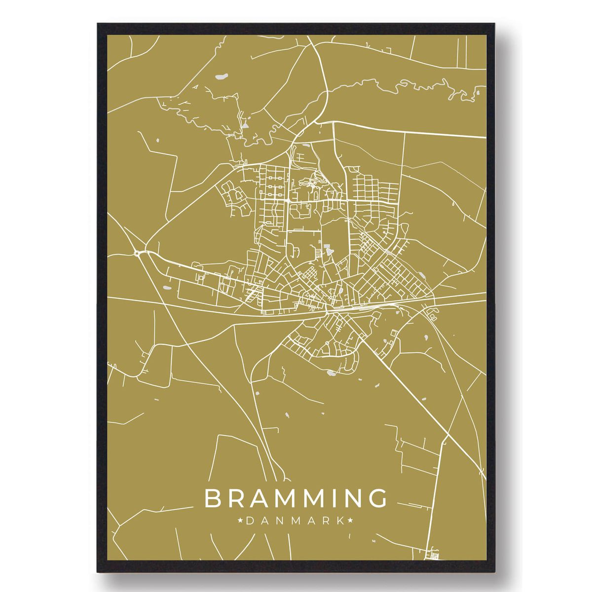 Bramming plakat - gul (Størrelse: L - 50x70cm (B2))