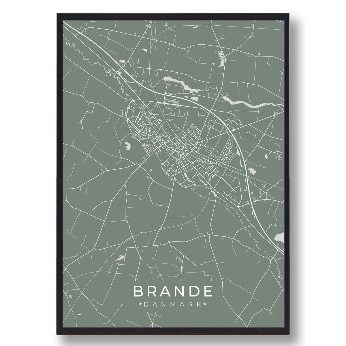 Brande plakat - grøn (Størrelse: L - 50x70cm (B2))