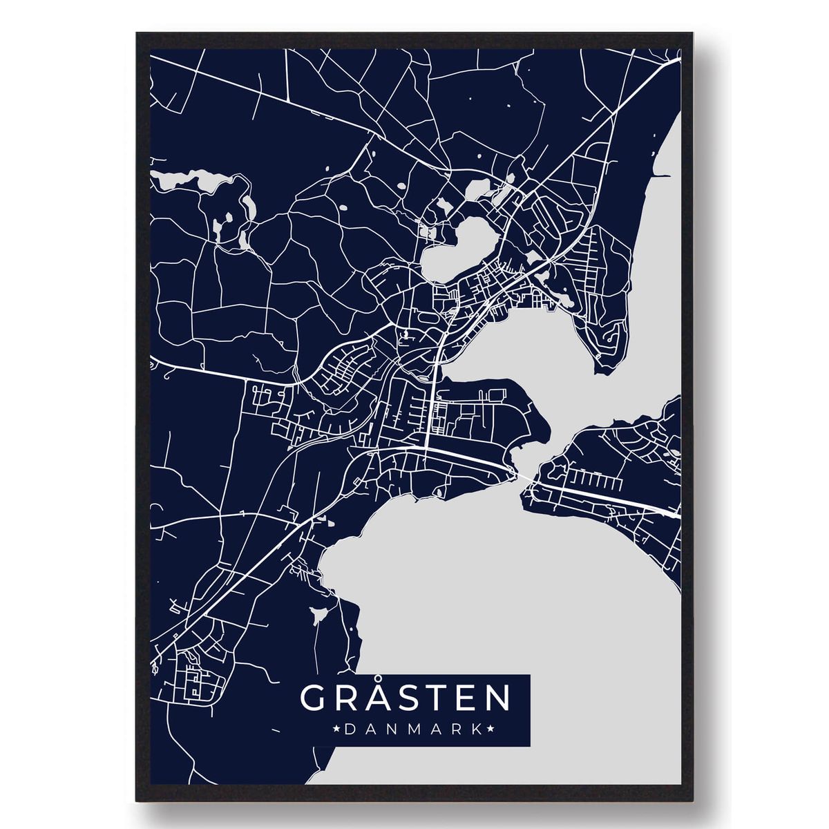 Gråsten plakat - mørkeblå (Størrelse: L - 50x70cm (B2))