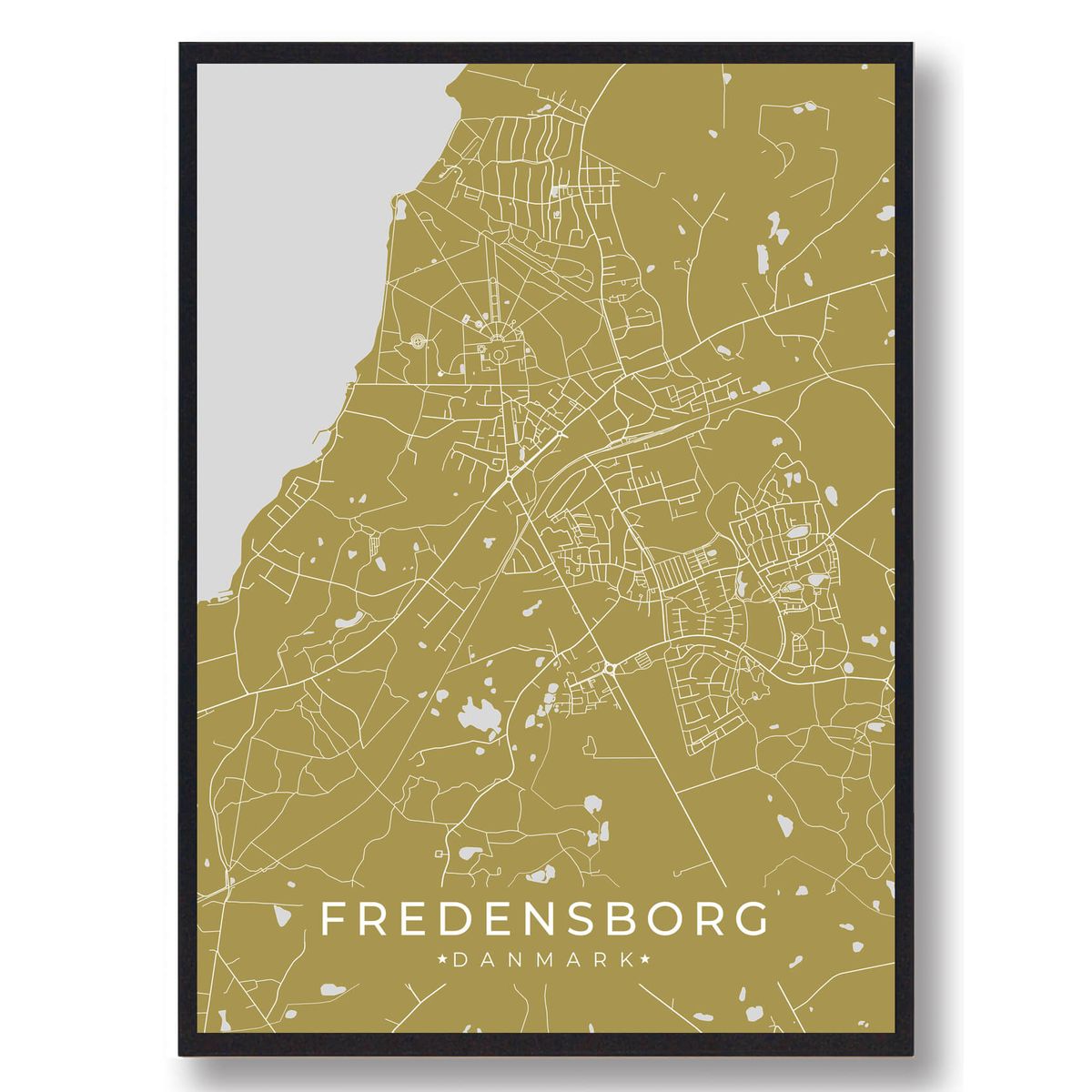 Fredensborg plakat - gul (Størrelse: L - 50x70cm (B2))