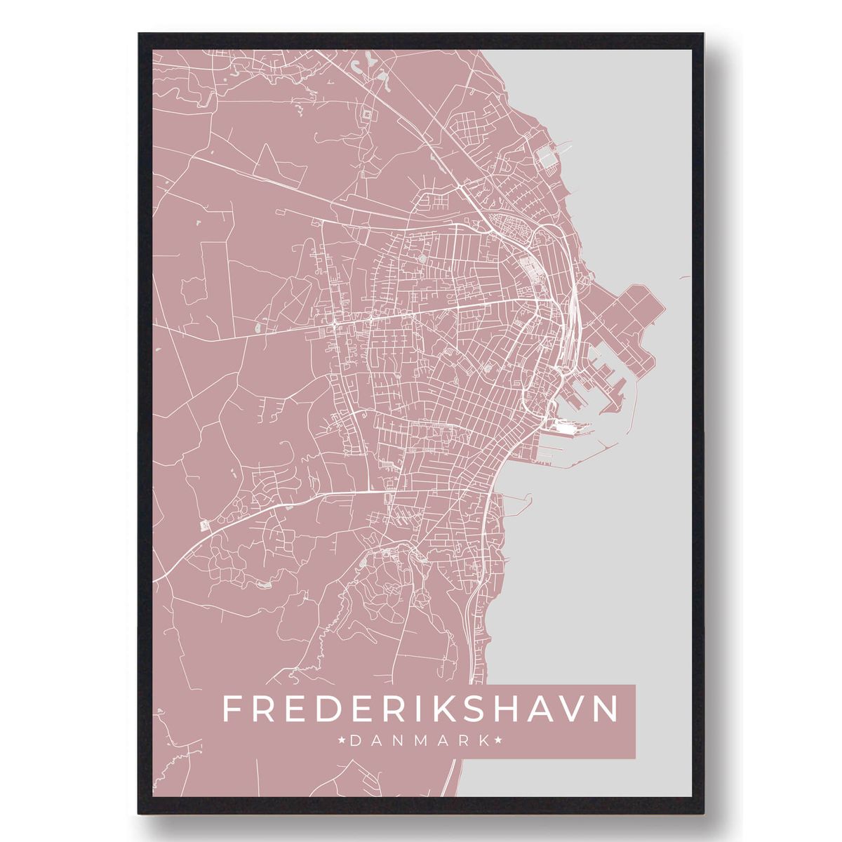 Frederikshavn plakat - rosa (Størrelse: L - 50x70cm (B2))