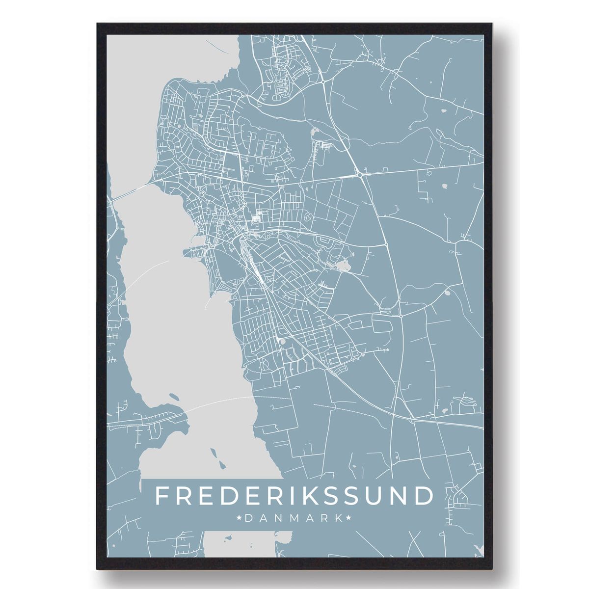 Frederikssund plakat - lyseblå (Størrelse: L - 50x70cm (B2))