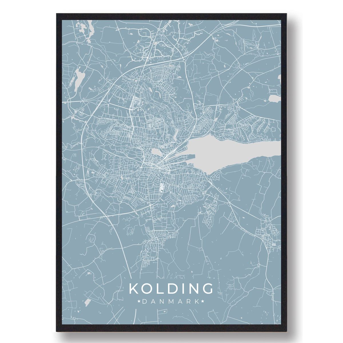 Kolding plakat - lyseblå (Størrelse: L - 50x70cm (B2))