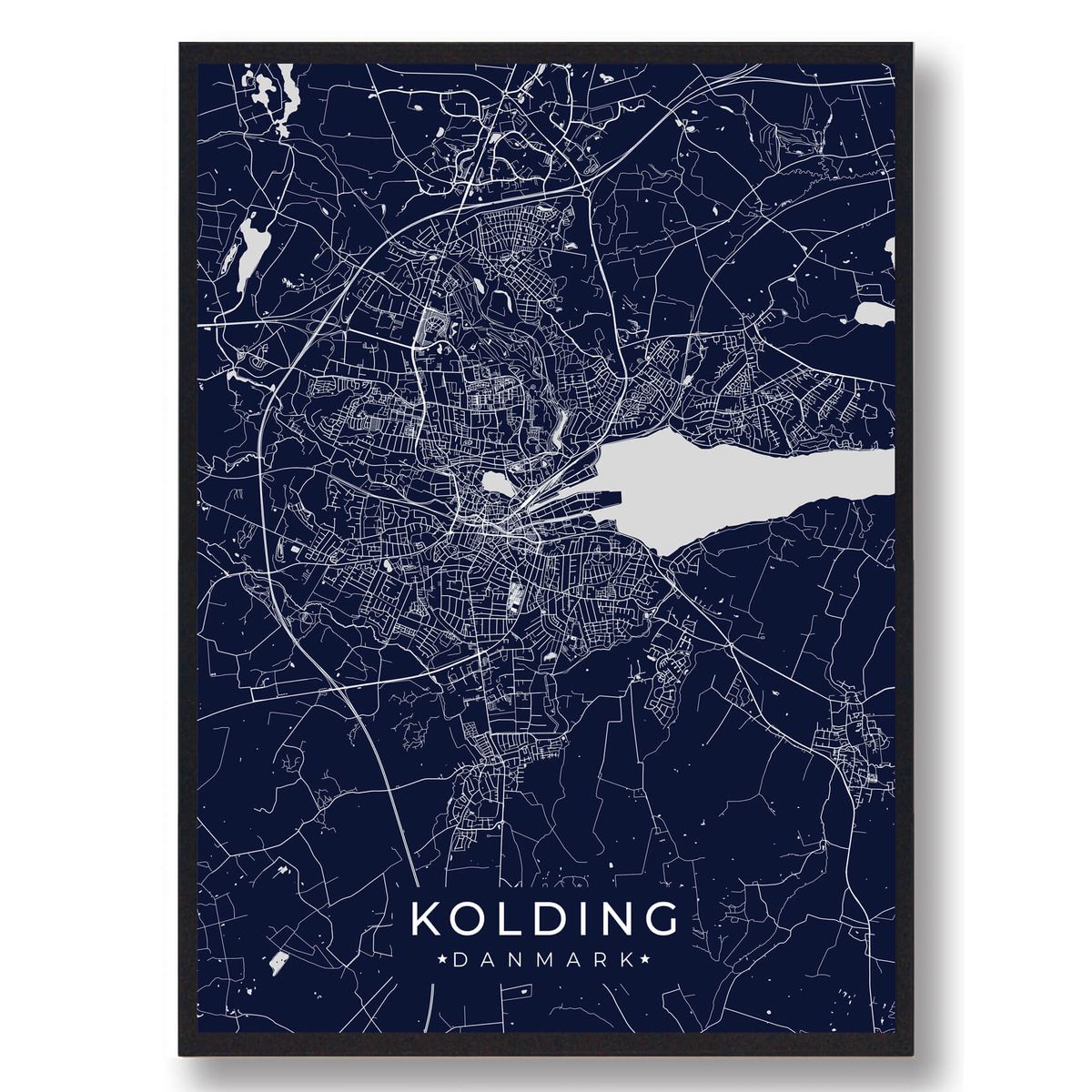 Kolding plakat - mørkeblå (Størrelse: L - 50x70cm (B2))