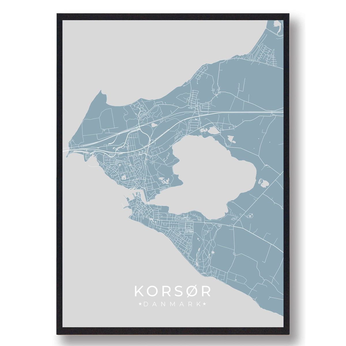 Korsør plakat - lyseblå (Størrelse: L - 50x70cm (B2))