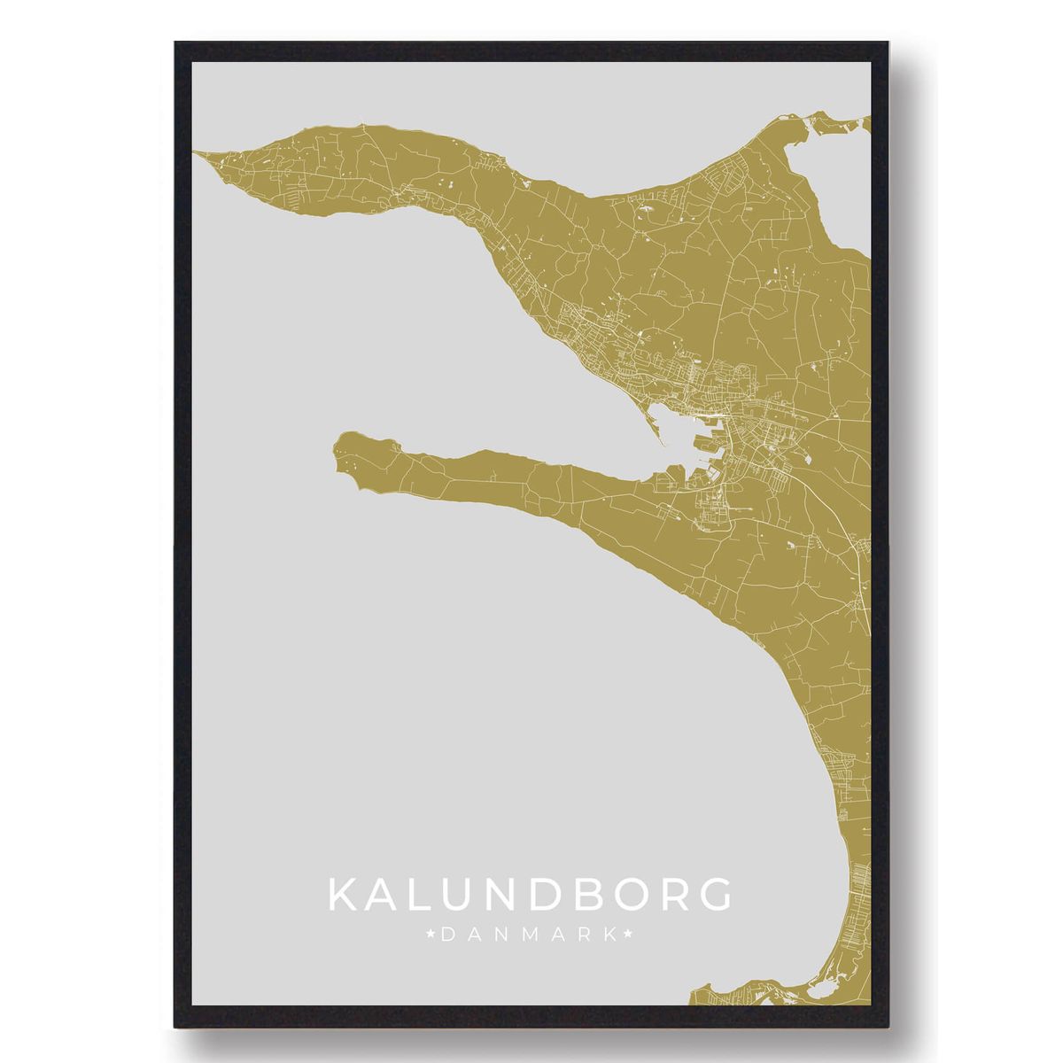 Kalundborg plakat - gul (Størrelse: L - 50x70cm (B2))