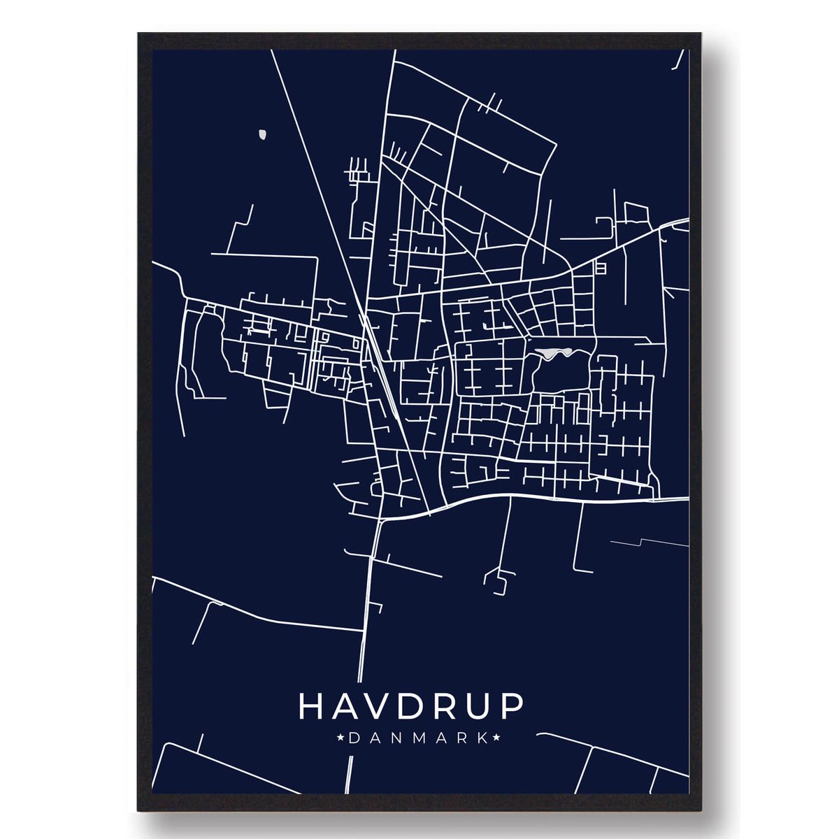 Havdrup plakat - mørkeblå (Størrelse: L - 50x70cm (B2))