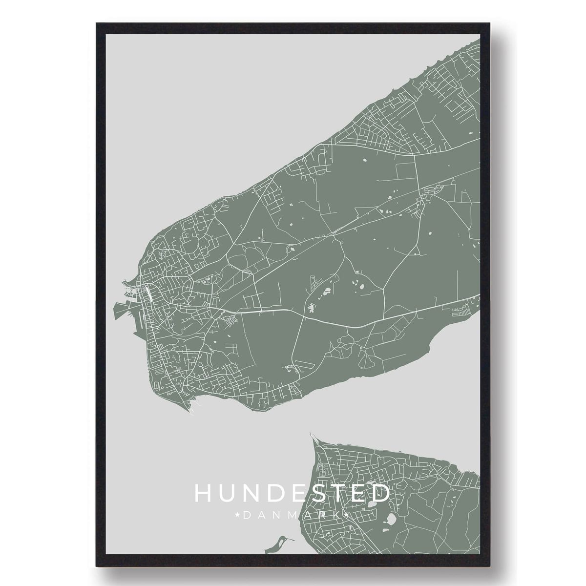 Hundested plakat - grøn (Størrelse: L - 50x70cm (B2))