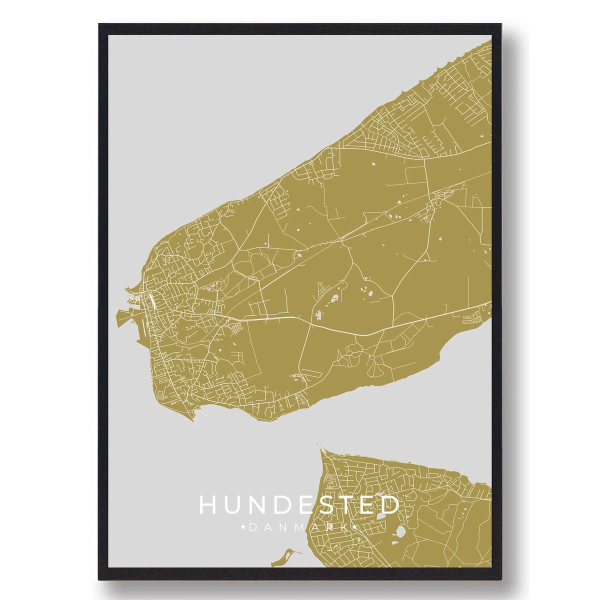 Hundested plakat - gul (Størrelse: L - 50x70cm (B2))