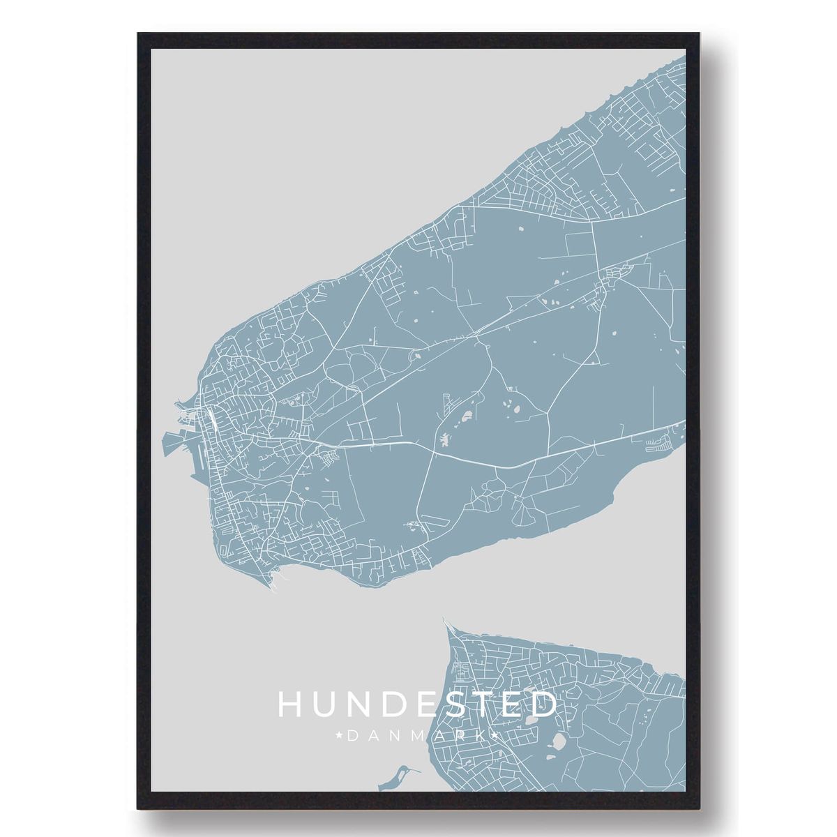 Hundested plakat - lyseblå (Størrelse: L - 50x70cm (B2))