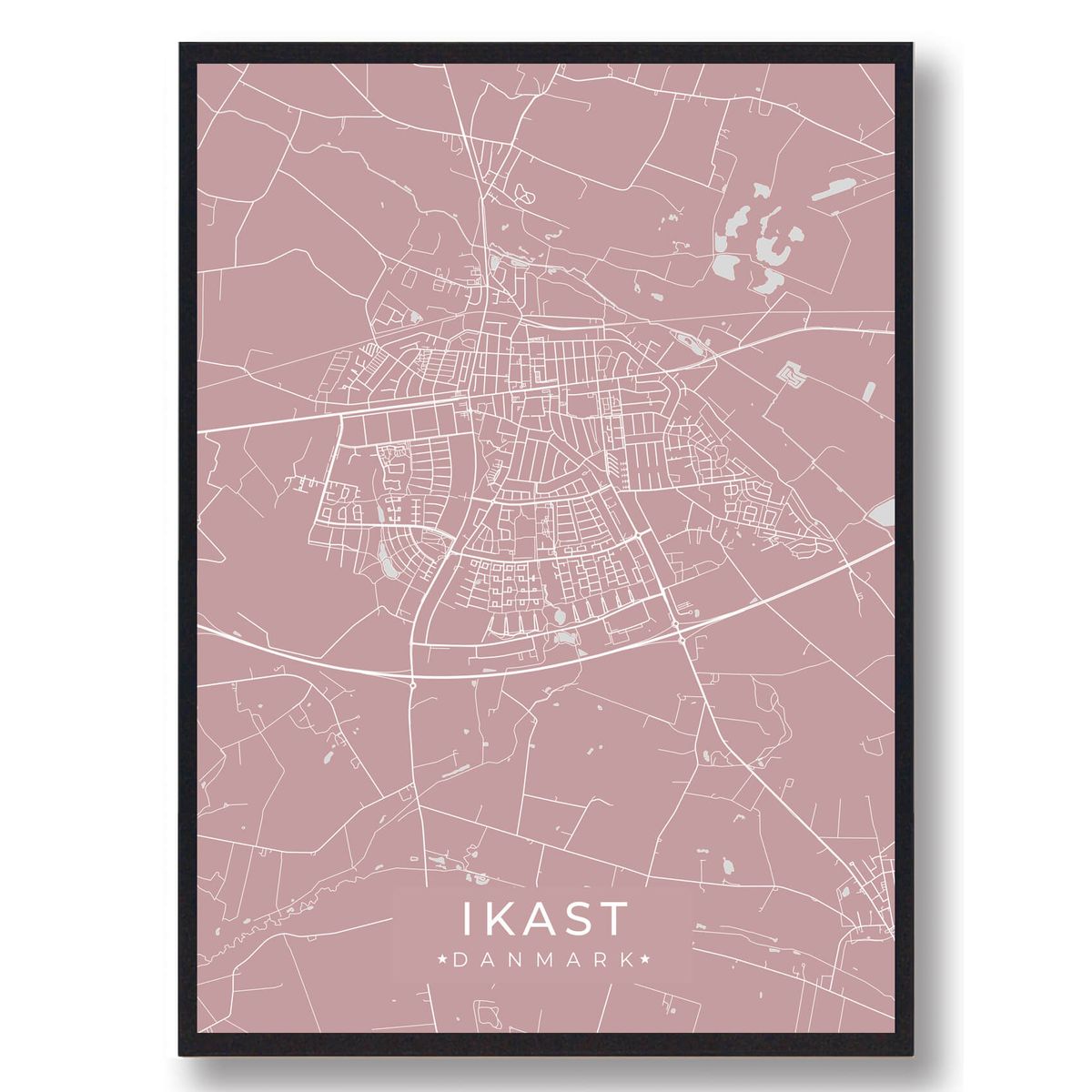 Ikast plakat - rosa (Størrelse: L - 50x70cm (B2))