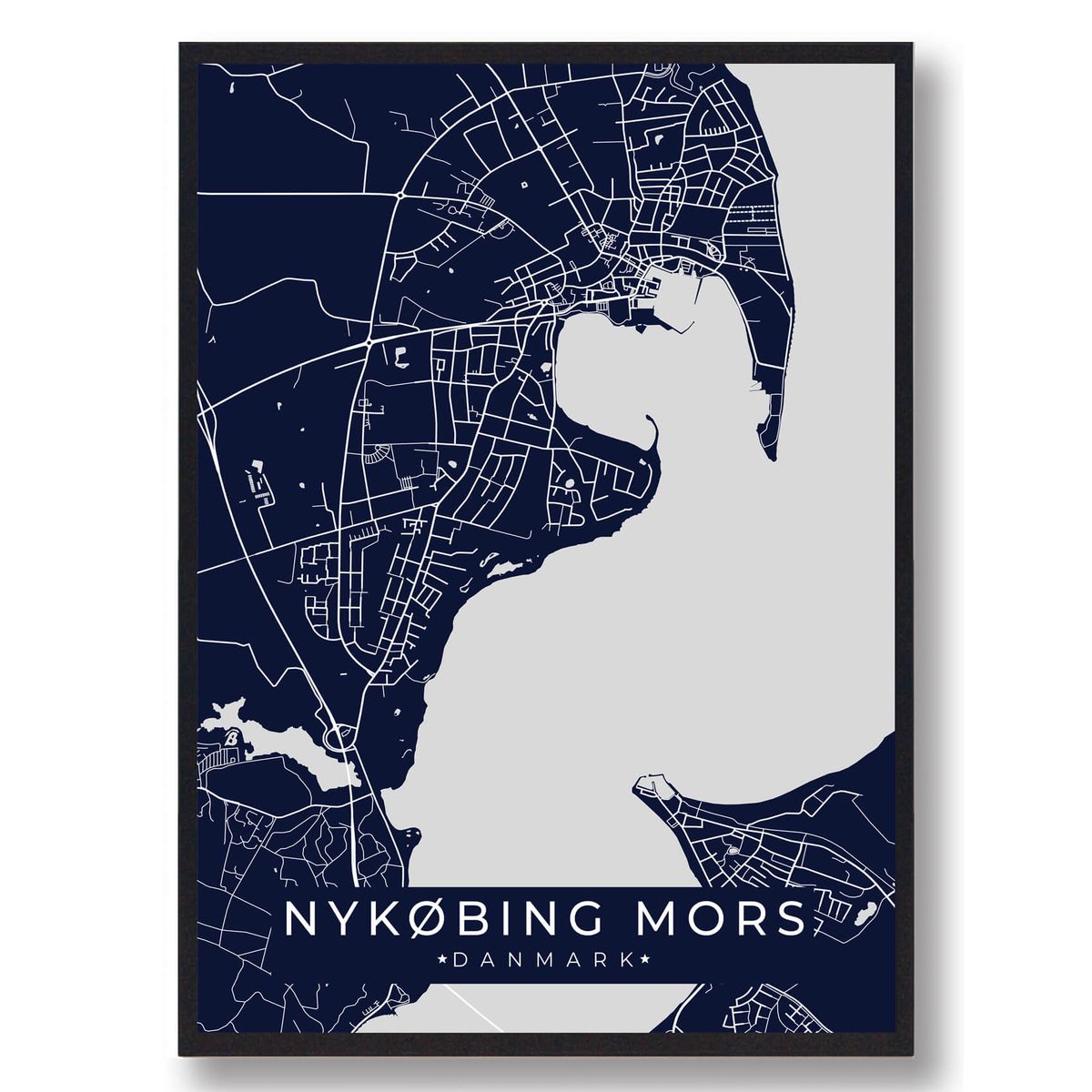 Nykøbing Mors plakat - mørkeblå (Størrelse: L - 50x70cm (B2))