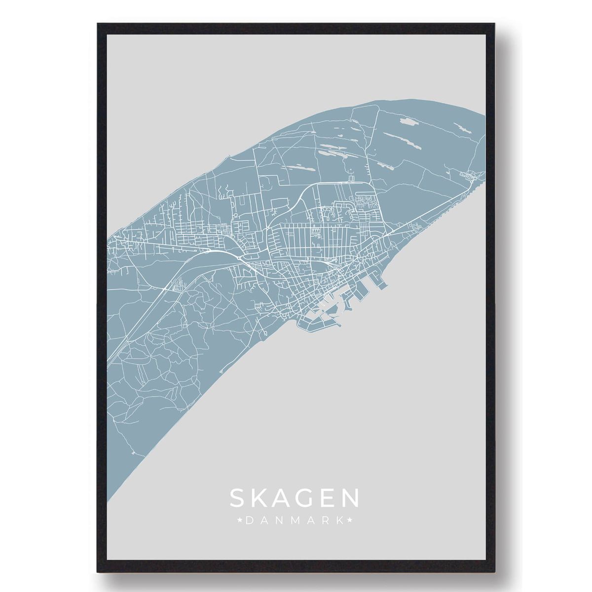 Skagen plakat - lyseblå (Størrelse: L - 50x70cm (B2))