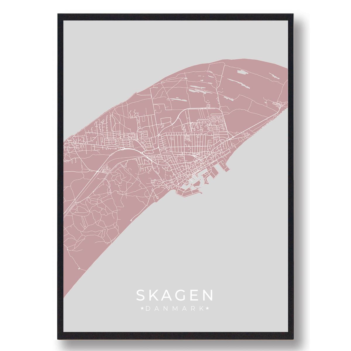 Skagen plakat - rosa (Størrelse: L - 50x70cm (B2))