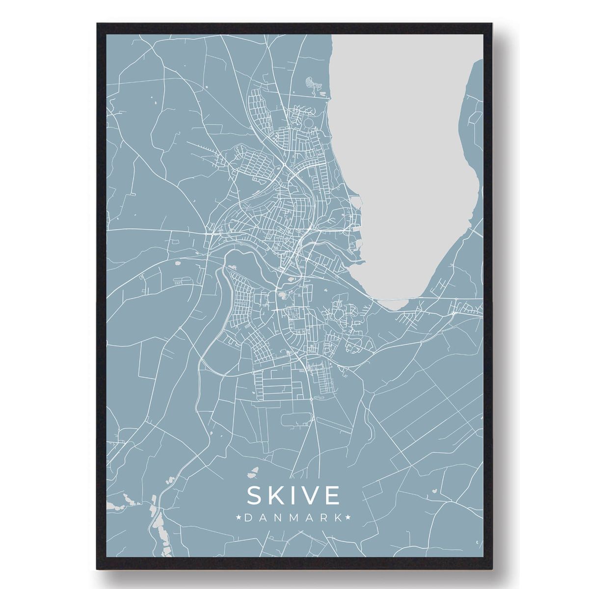 Skive plakat - lyseblå (Størrelse: L - 50x70cm (B2))