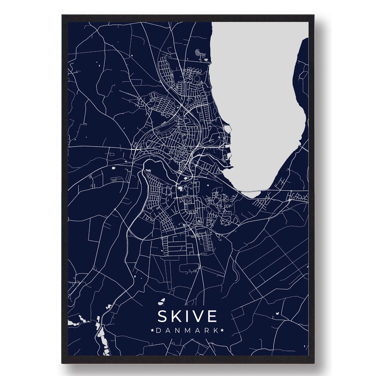 Skive plakat - mørkeblå (Størrelse: L - 50x70cm (B2))