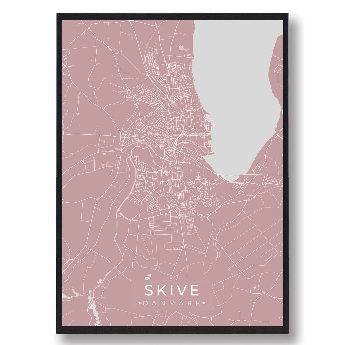 Skive plakat - rosa (Størrelse: L - 50x70cm (B2))