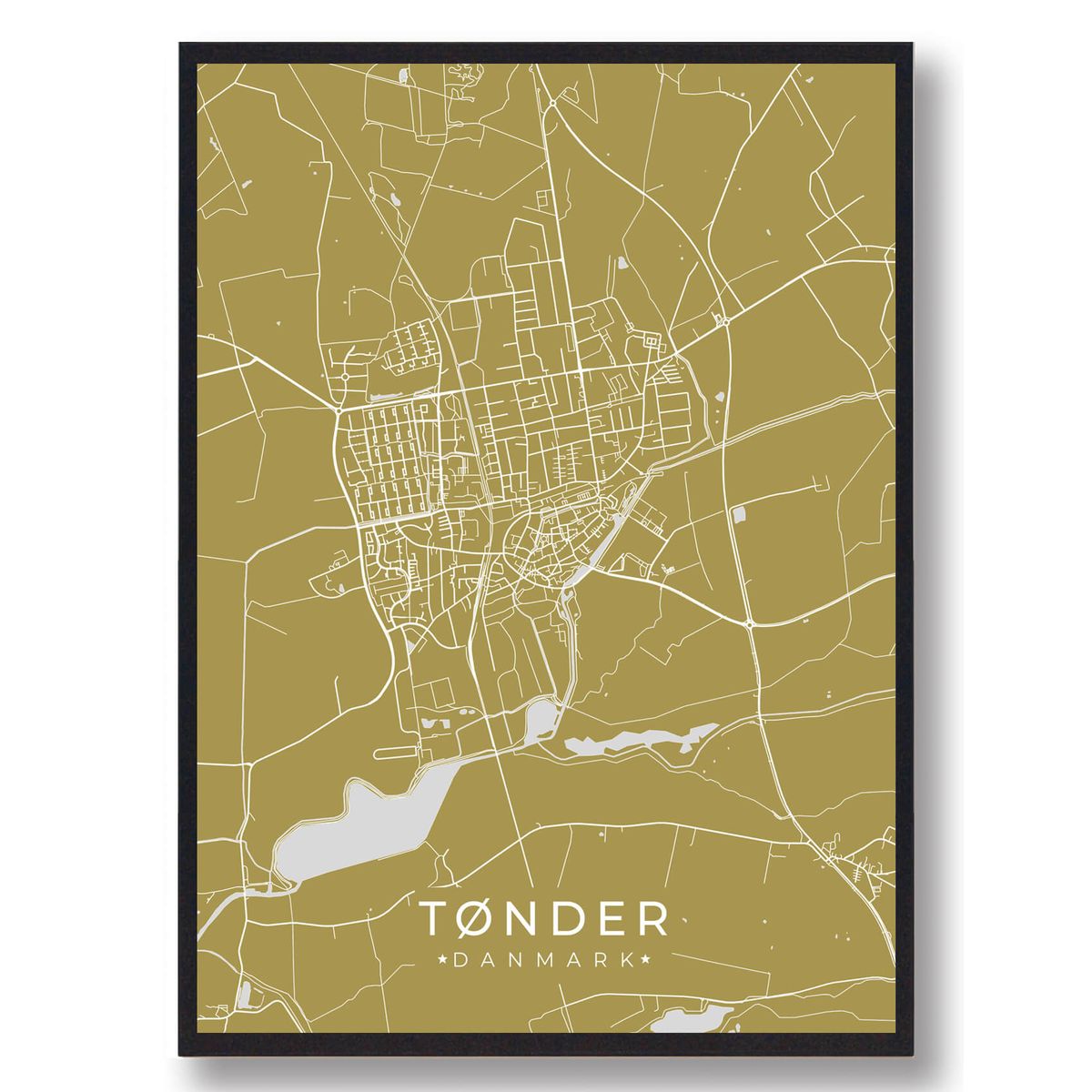 Tønder plakat - gul (Størrelse: L - 50x70cm (B2))