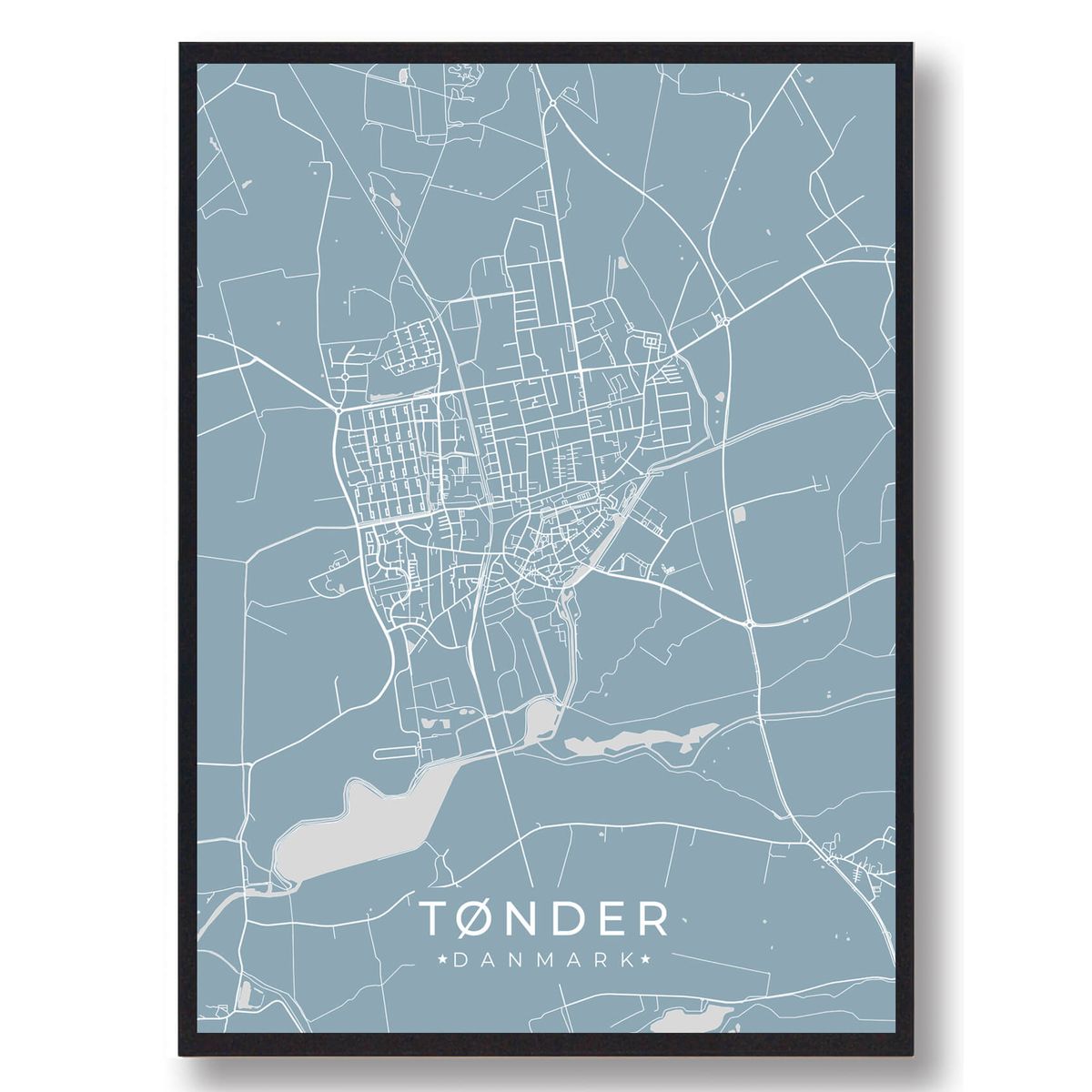 Tønder plakat - lyseblå (Størrelse: L - 50x70cm (B2))