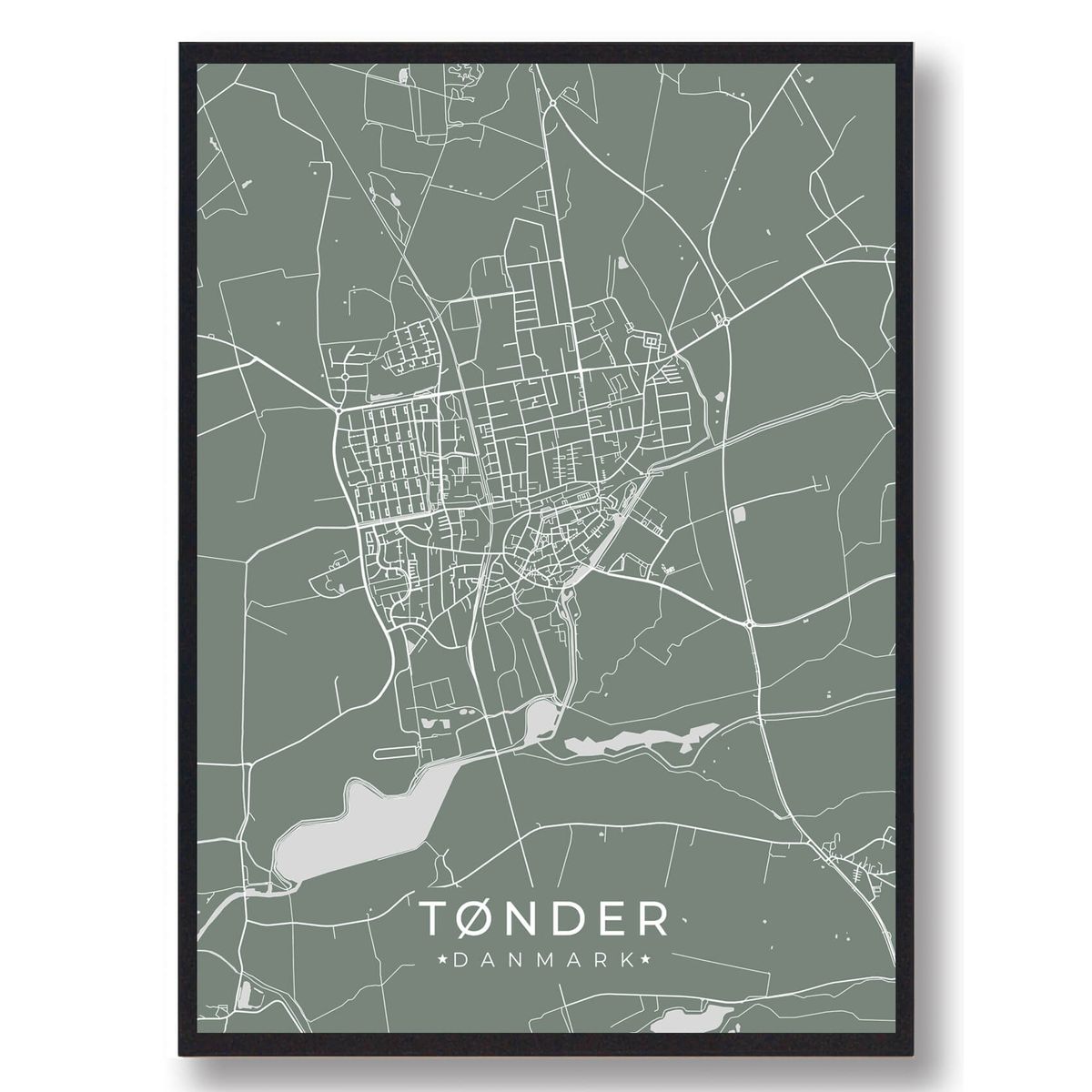 Tønder plakat - grøn (Størrelse: L - 50x70cm (B2))