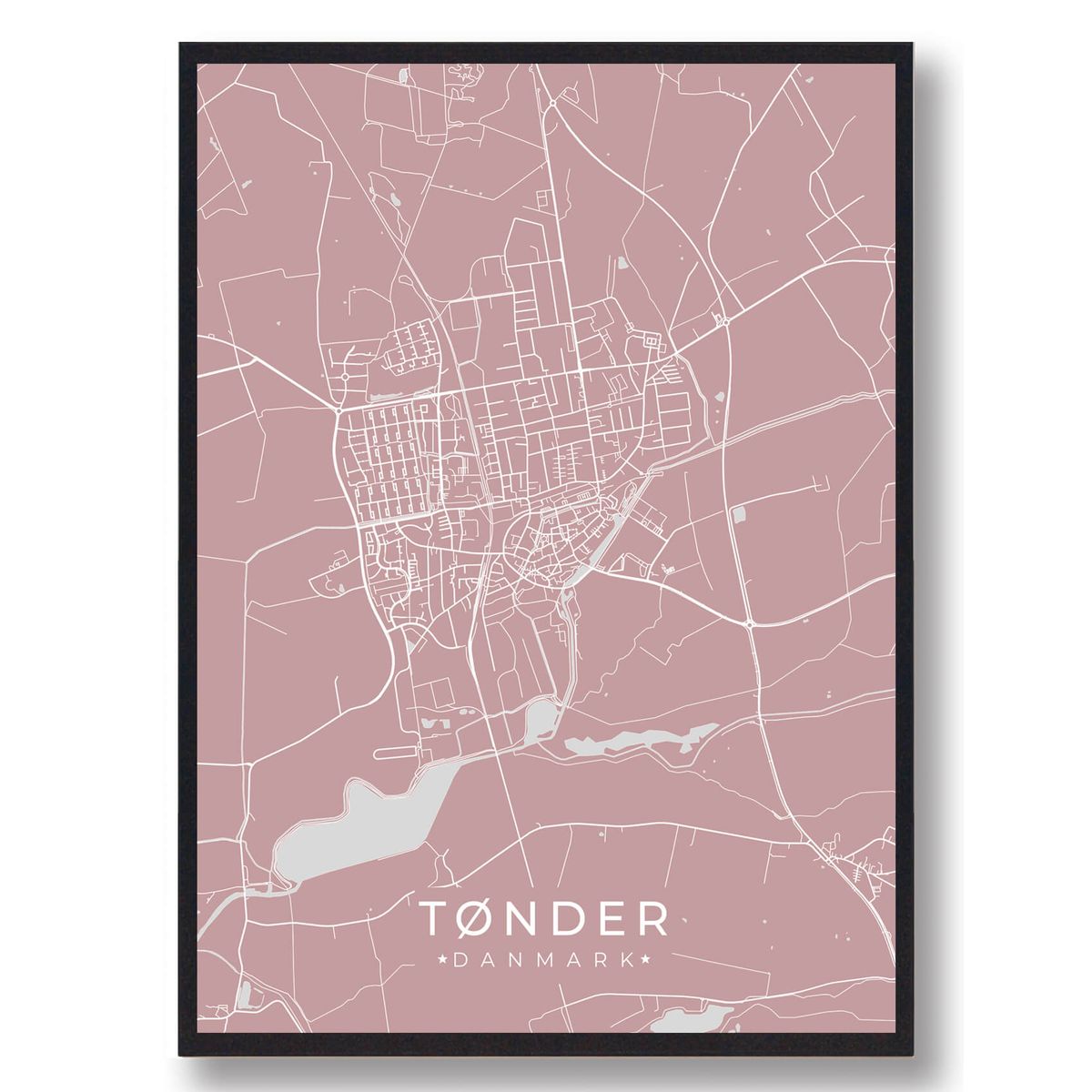 Tønder plakat - rosa (Størrelse: L - 50x70cm (B2))