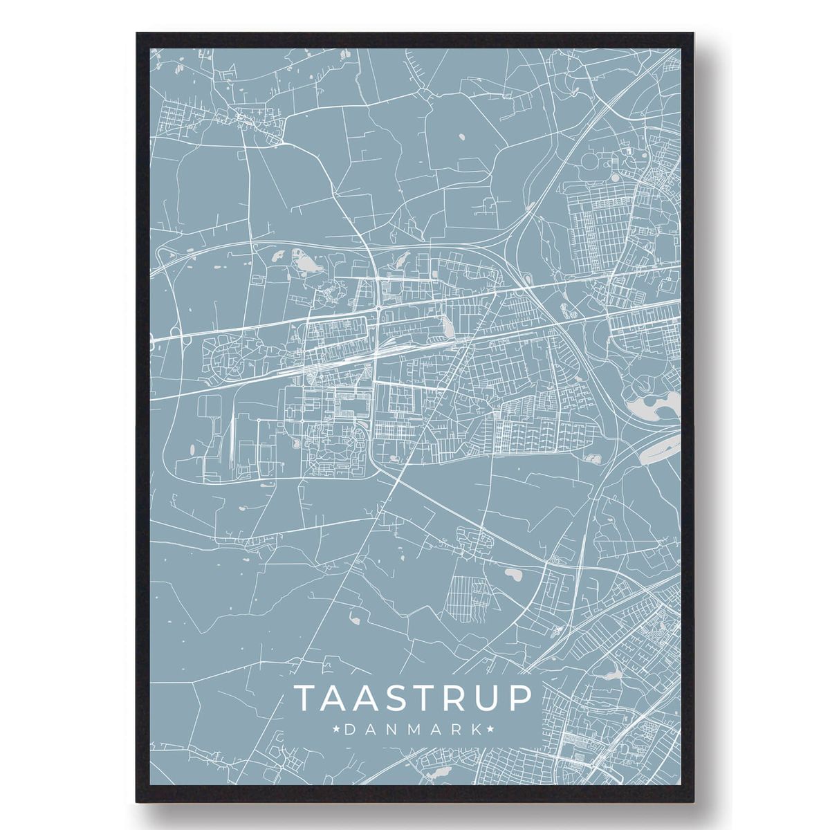 Taastrup plakat - lyseblå (Størrelse: L - 50x70cm (B2))