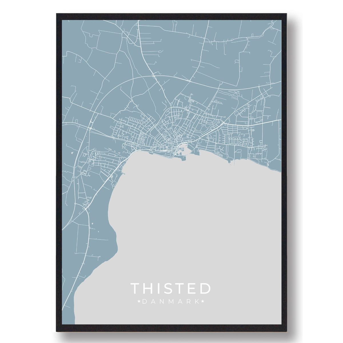 Thisted plakat - lyseblå (Størrelse: L - 50x70cm (B2))