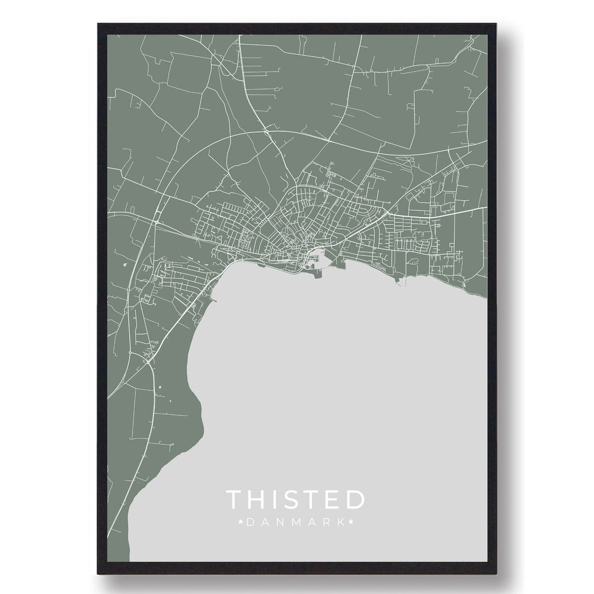 Thisted plakat - grøn (Størrelse: L - 50x70cm (B2))