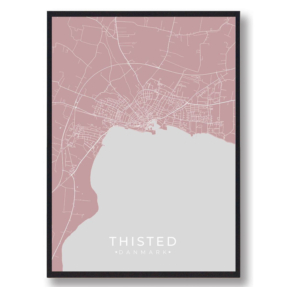 Thisted plakat - rosa (Størrelse: L - 50x70cm (B2))