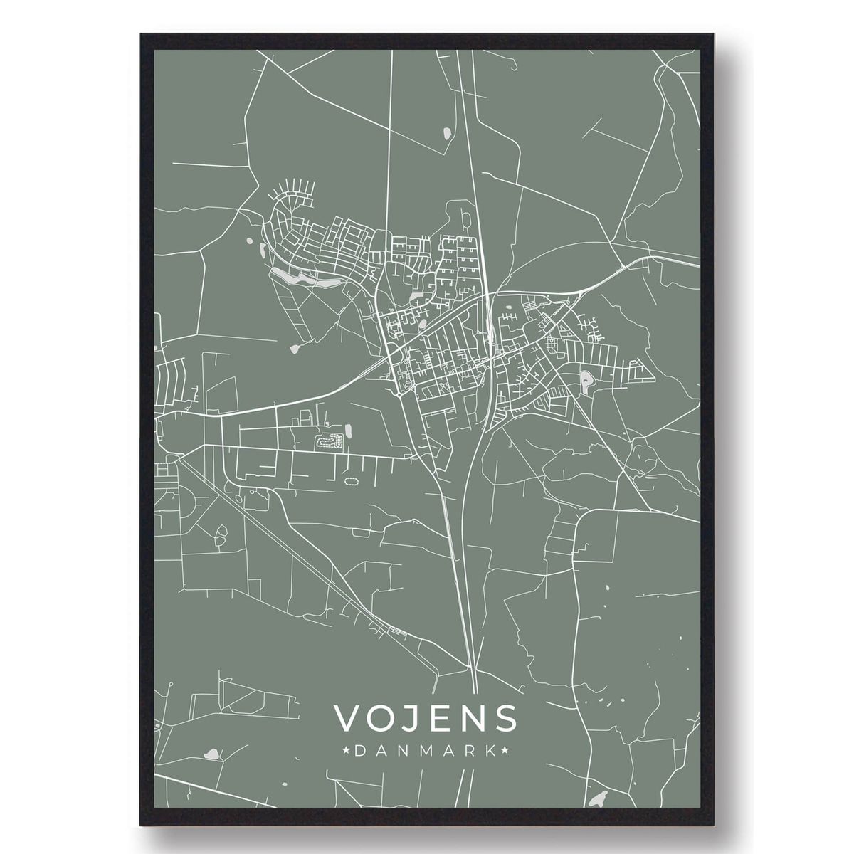 Vojens plakat - grøn (Størrelse: L - 50x70cm (B2))