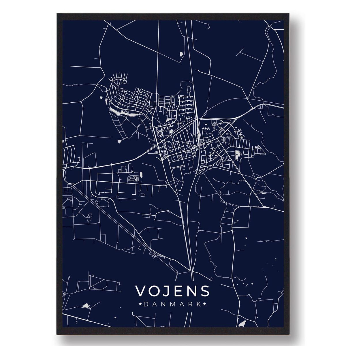 Vojens plakat - mørkeblå (Størrelse: L - 50x70cm (B2))