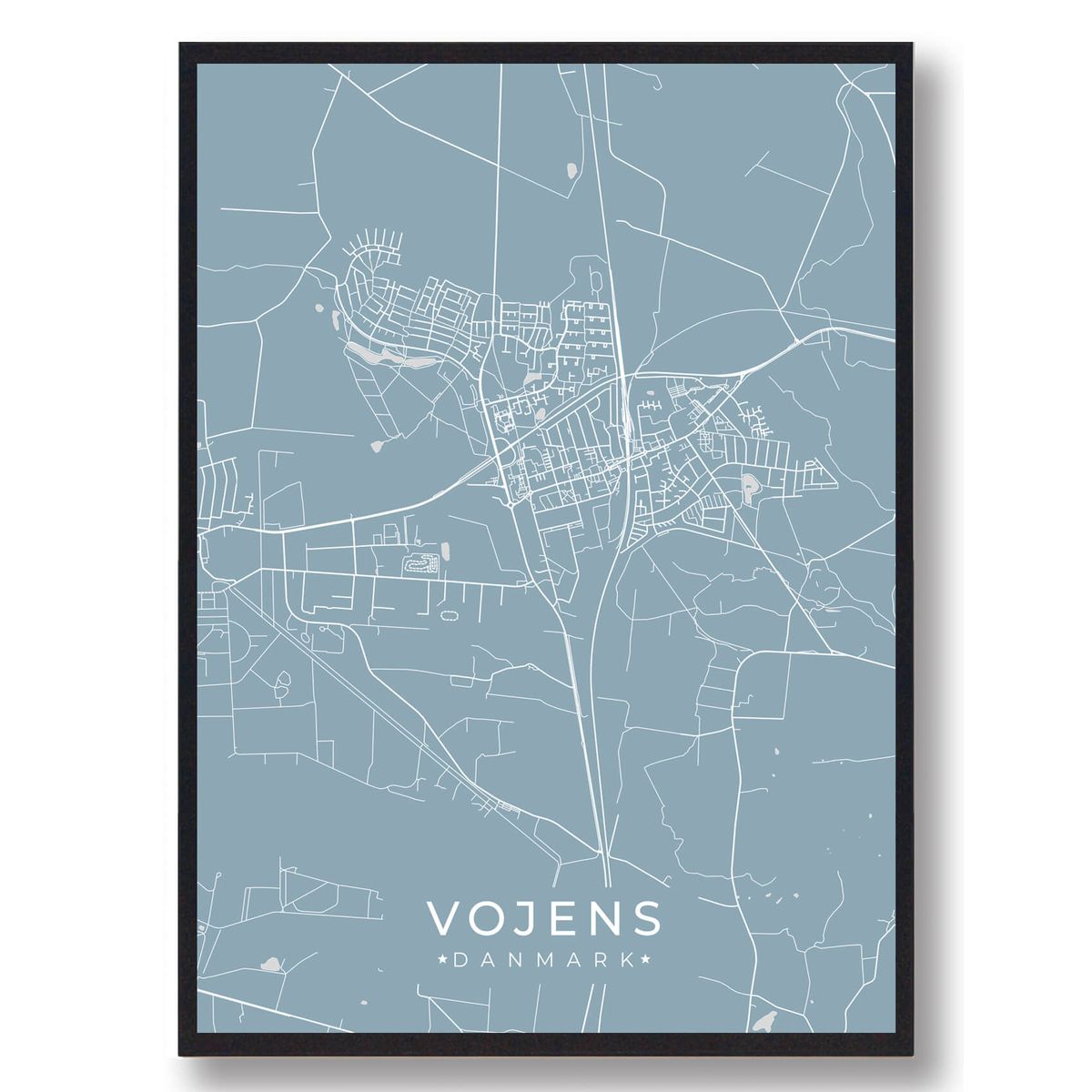 Vojens plakat - lyseblå (Størrelse: L - 50x70cm (B2))