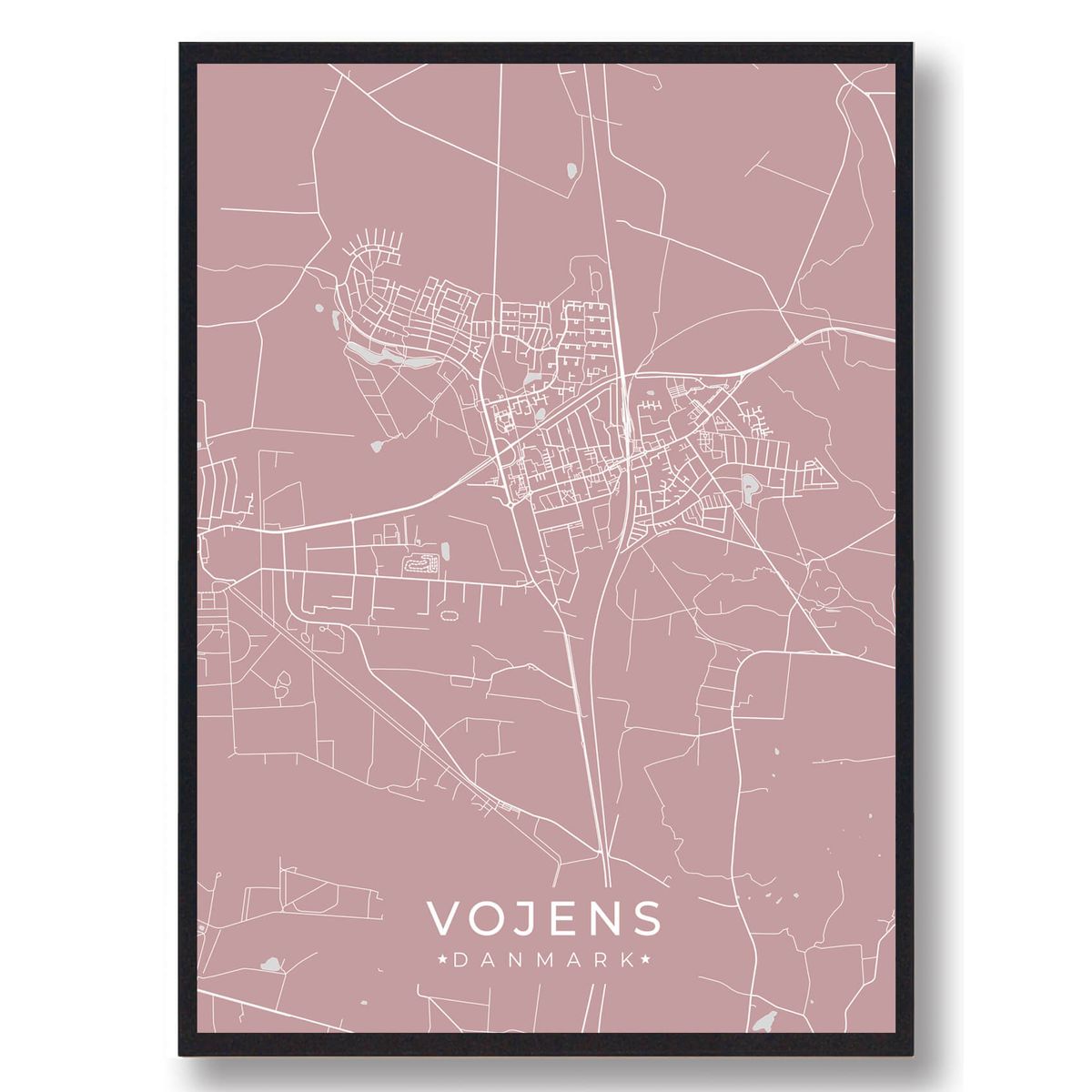 Vojens plakat - rosa (Størrelse: L - 50x70cm (B2))