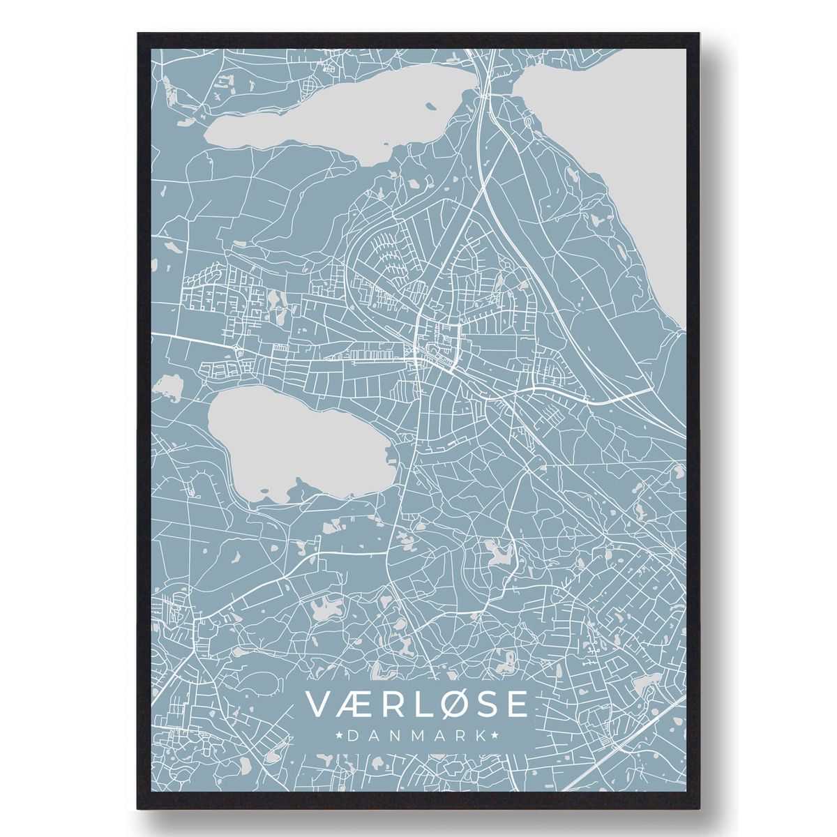 Værløse plakat - lyseblå (Størrelse: L - 50x70cm (B2))