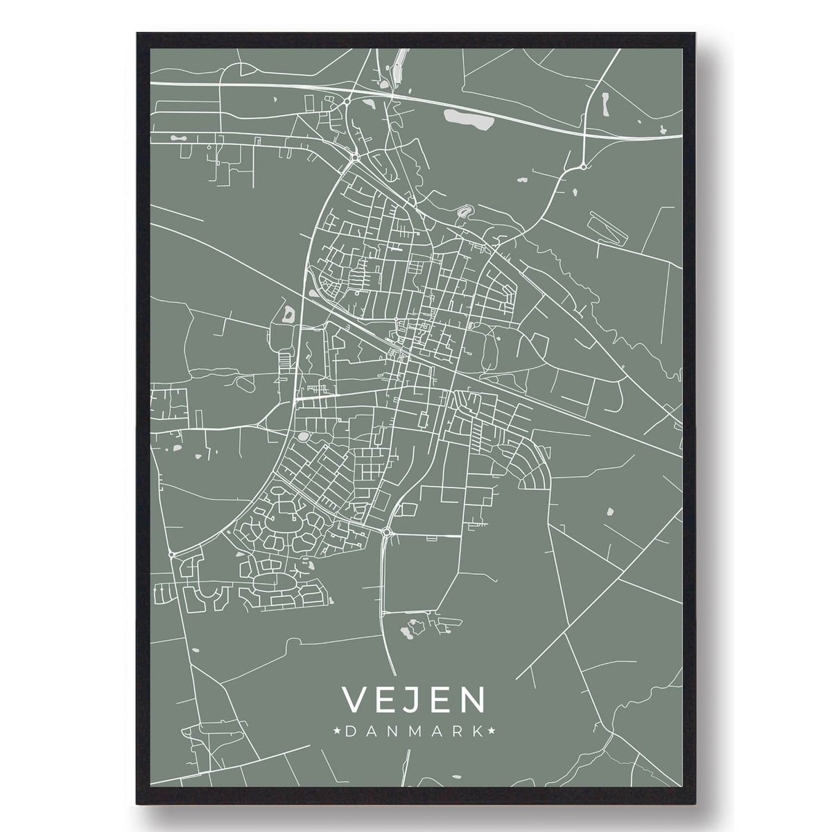 Vejen plakat - grøn (Størrelse: L - 50x70cm (B2))