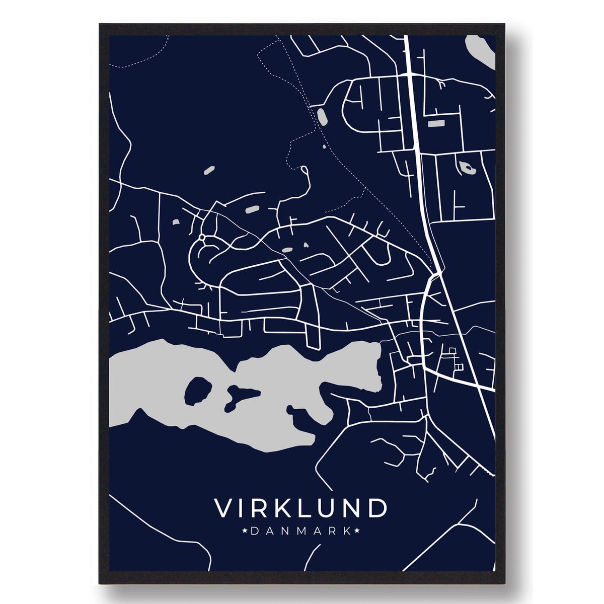 Virklund plakat - mørkeblå (Størrelse: L - 50x70cm (B2))