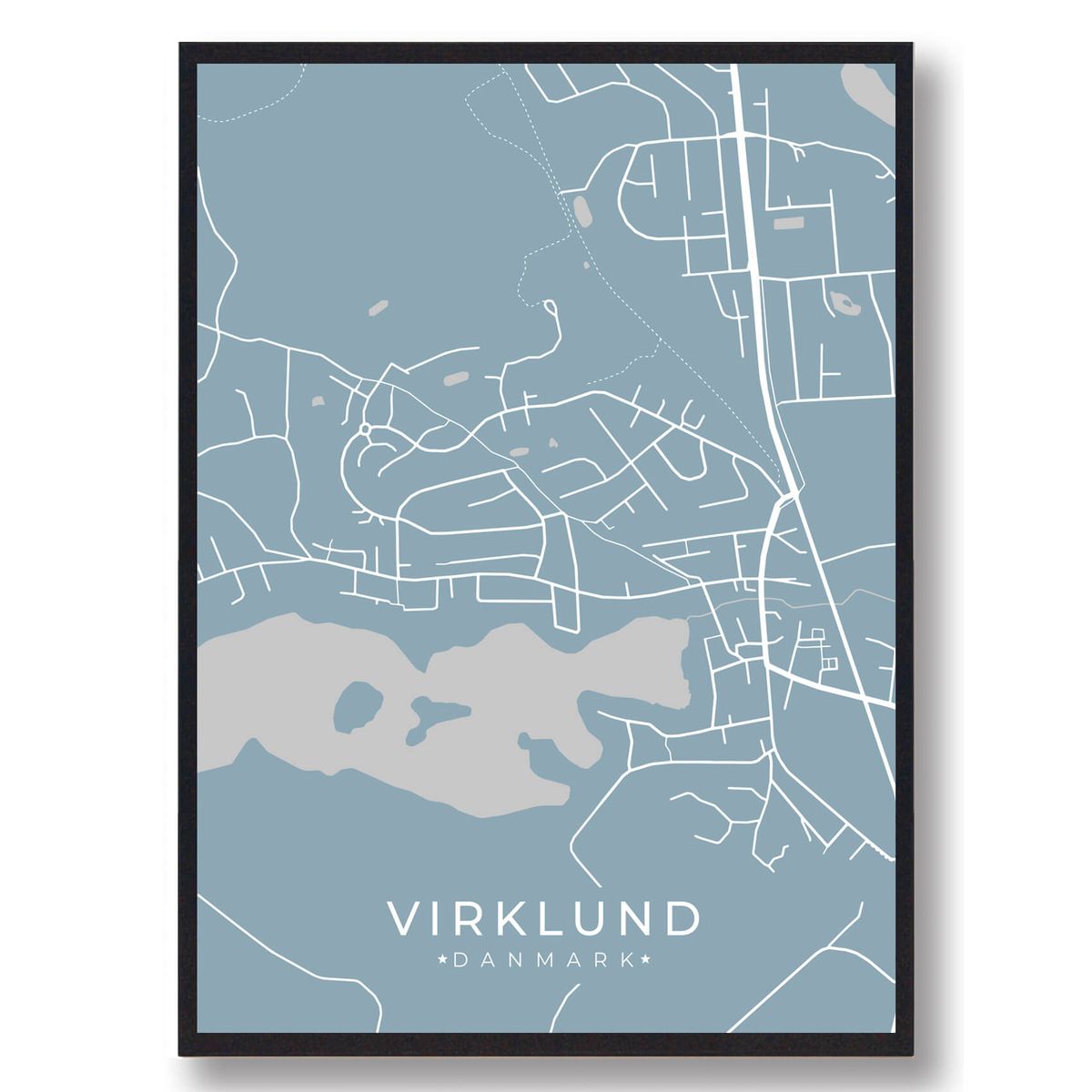 Virklund plakat - lyseblå (Størrelse: L - 50x70cm (B2))