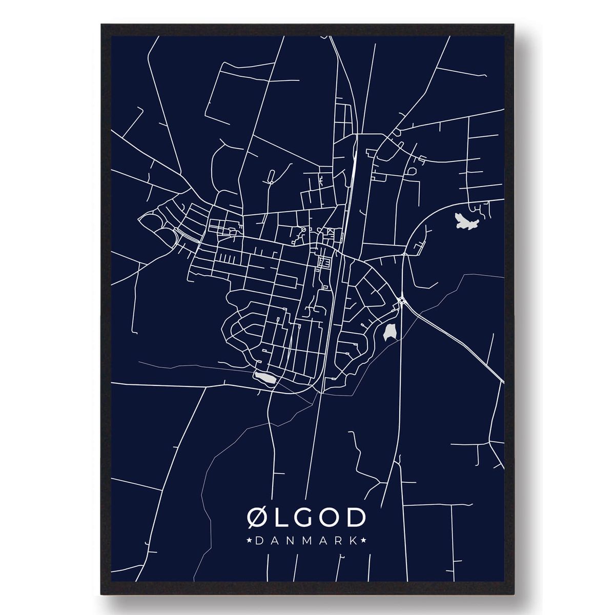 Ølgod plakat - mørkeblå (Størrelse: L - 50x70cm (B2))