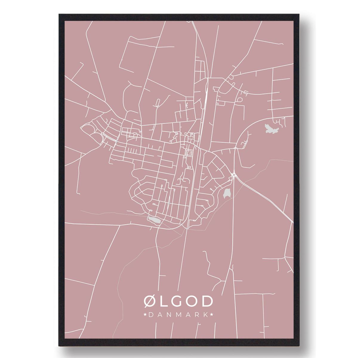 Ølgod plakat - rosa (Størrelse: L - 50x70cm (B2))