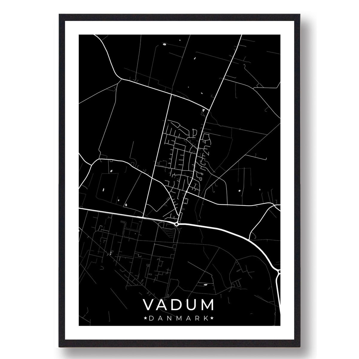 Vadum by plakat - sort (Størrelse: L - 50x70cm (B2))