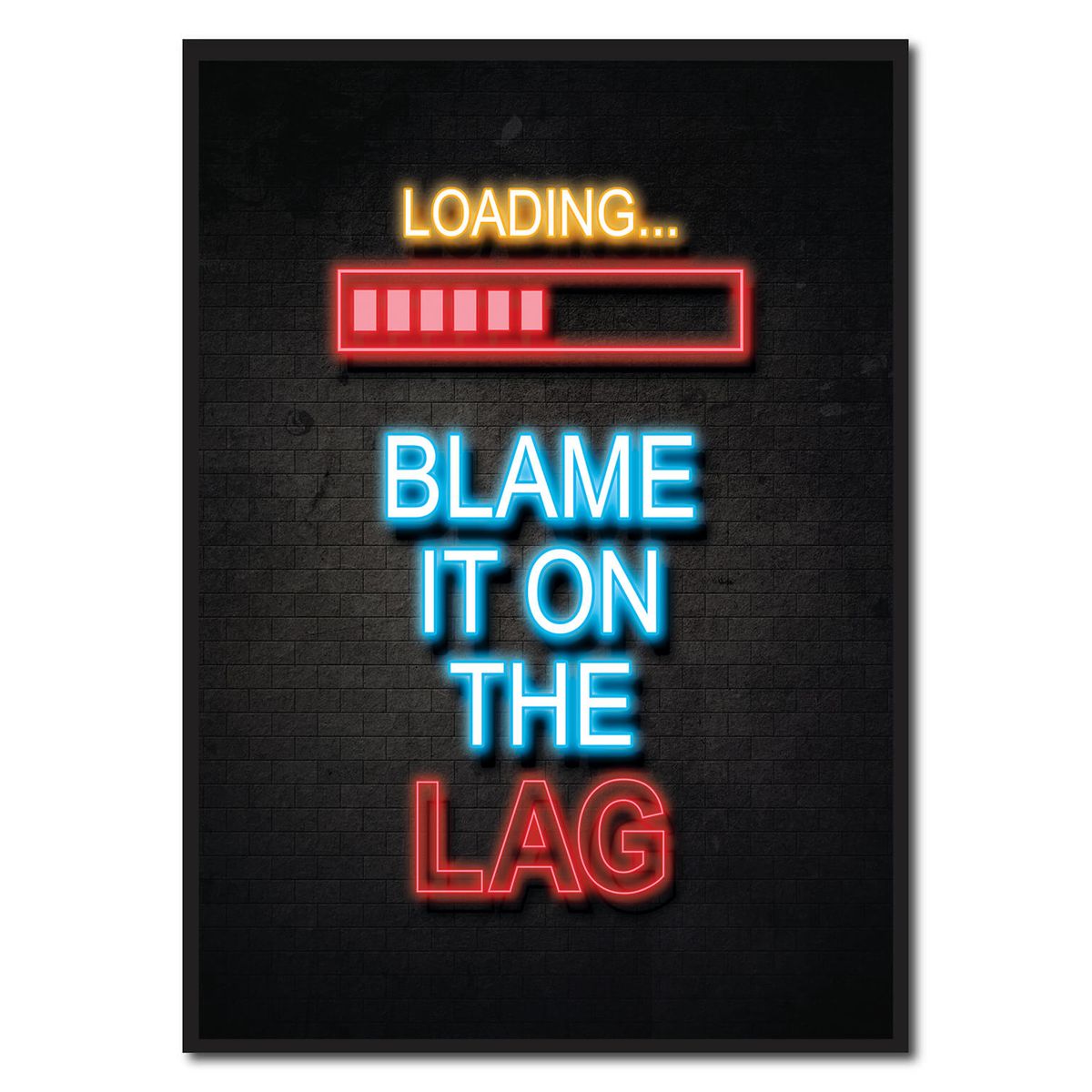 Loading - neon blå gamerplakater (Størrelse: S - 21x29,7cm (A4))