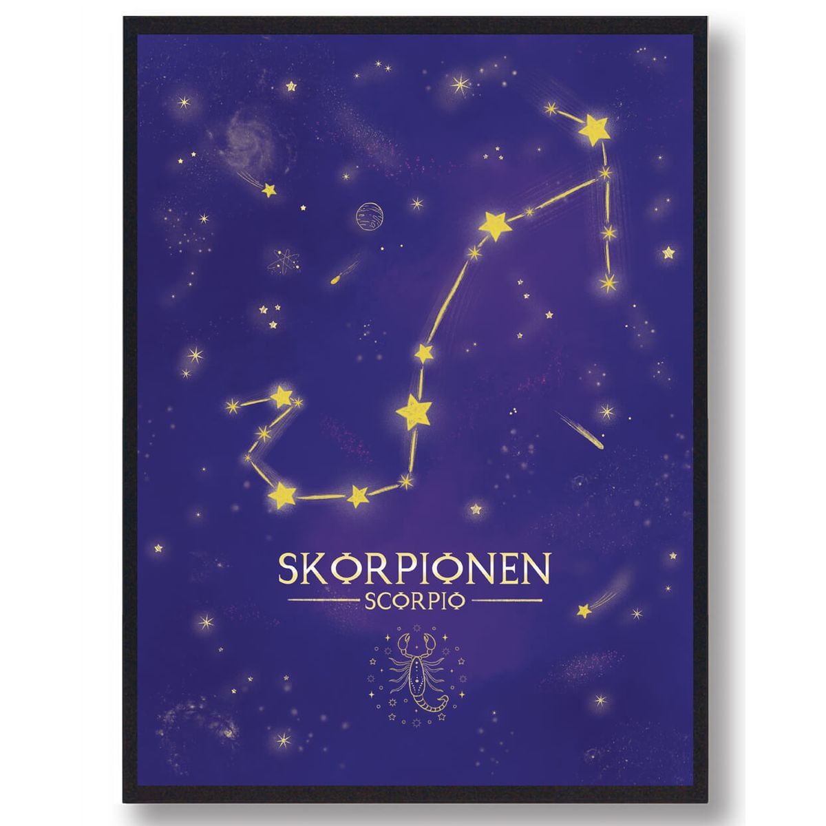 Stjernebillede skorpionen - lilla (Størrelse: L - 50x70cm (B2))