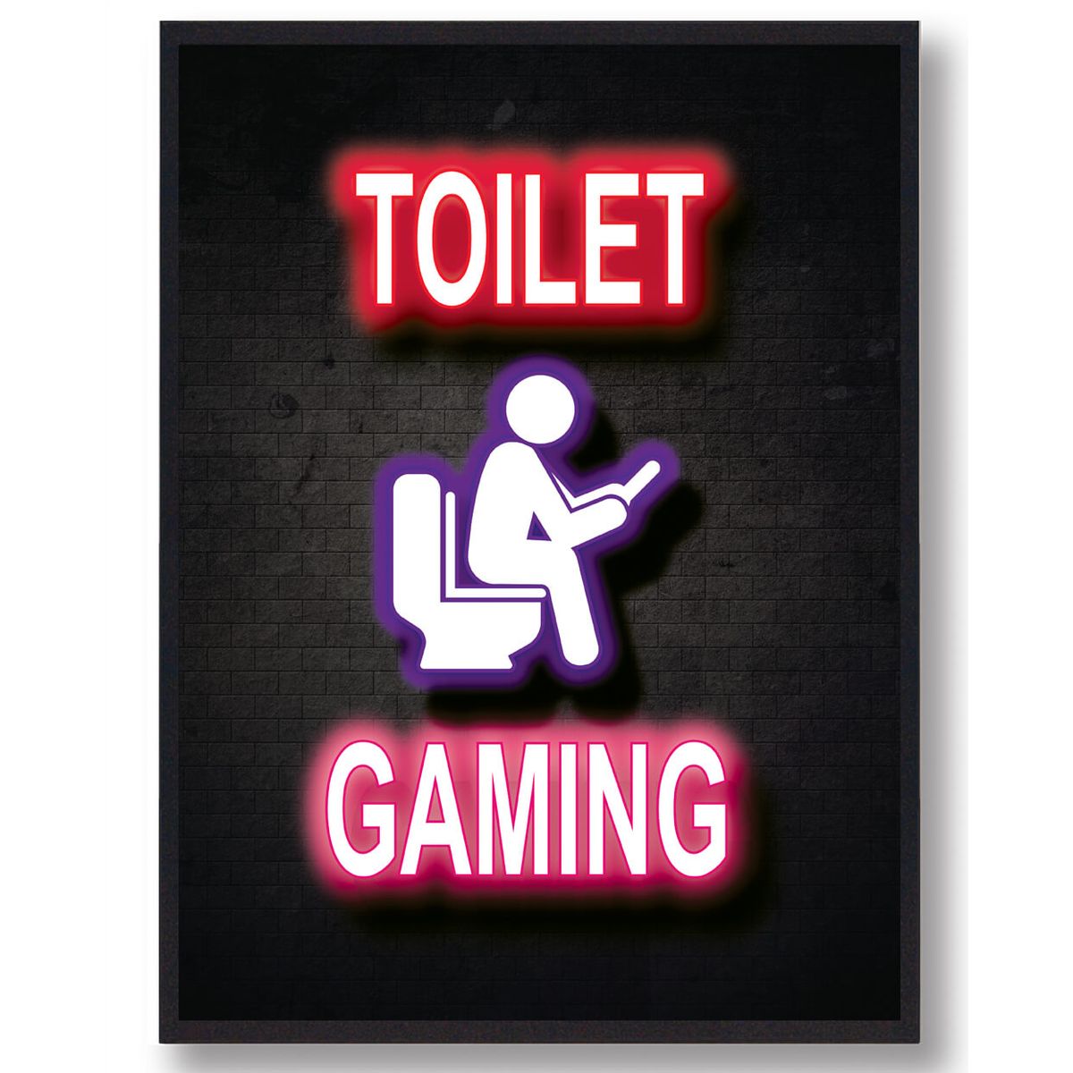 Toilet gaming - neon gamerplakater (Størrelse: S - 21x29,7cm (A4))