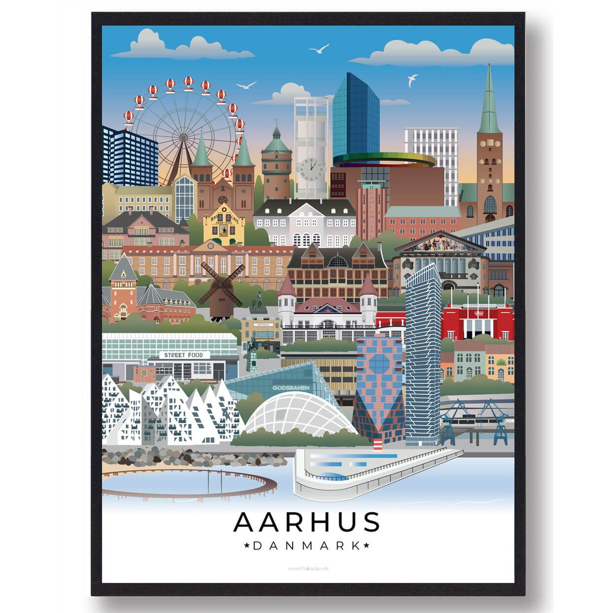 Aarhus byplakat (Nyhed) (Størrelse: L - 50x70cm (B2))